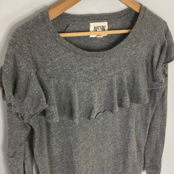 Nation LTD ruffle long sleeve banded tee - Picture 7 of 8